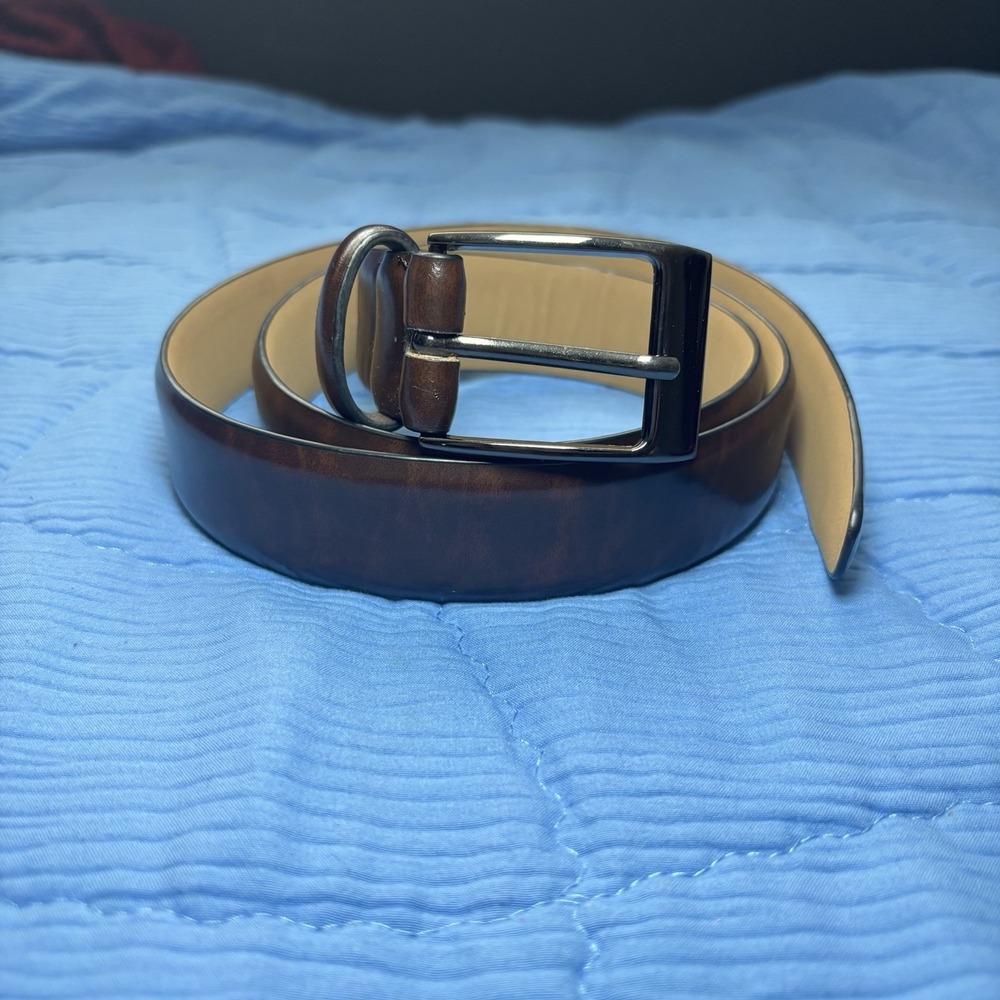 Golf Casual preppy Dockers Men's Leather Belt Dark Brown Office Look Size 38